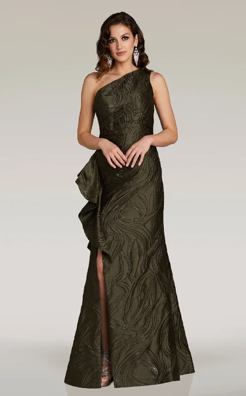 Formal dresses with one - shoulder ruffled straps and sequined bodices for a trendy and eye - catching lookFeriani 18348B Dress Formal dresses with one - shoulder ruffled straps and sequined bodices for a trendy and eye - catching lookFeriani 18348B Dress