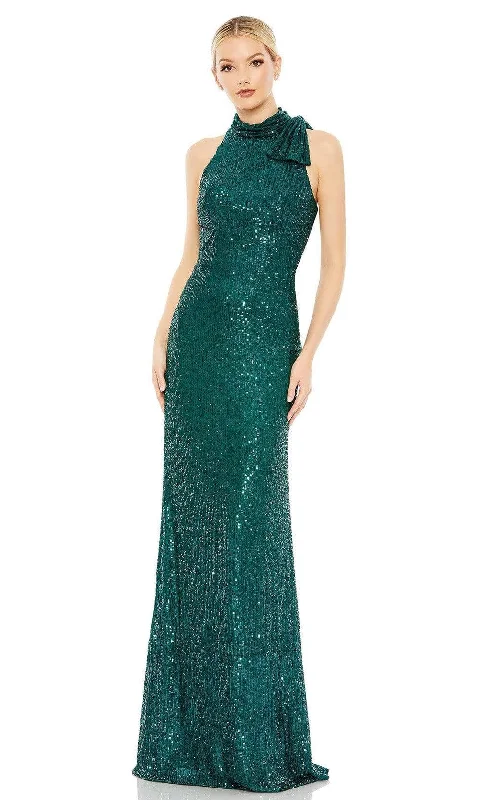 Prom dresses with cold - shoulder ruffled sleeves and floral prints for a romantic and fashionable styleIeena Duggal - 11280 Sequin Bow Accent Halter Gown Prom dresses with cold - shoulder ruffled sleeves and floral prints for a romantic and fashionable styleIeena Duggal - 11280 Sequin Bow Accent Halter Gown