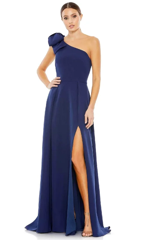 Formal dresses with gathered bodices and wide - leg skirts for a comfortable and stylish silhouetteIeena Duggal 26989 - Bow Accented One Sleeve Prom Dress Formal dresses with gathered bodices and wide - leg skirts for a comfortable and stylish silhouetteIeena Duggal 26989 - Bow Accented One Sleeve Prom Dress