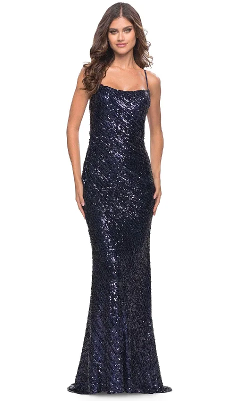 Prom dresses with cold - shoulder cutouts and satin bows for a trendy lookLa Femme 31518 - Sequined Long Prom Dress Prom dresses with cold - shoulder cutouts and satin bows for a trendy lookLa Femme 31518 - Sequined Long Prom Dress