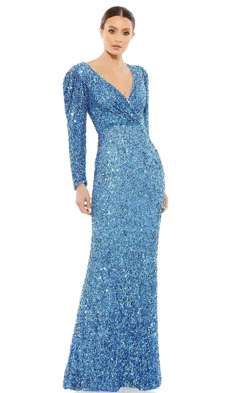 Prom dresses with lace - trimmed sleeves and empire - style waists for a flattering and vintage - inspired formal affairMac Duggal - 5510 Sequined Long Sleeve Gown Prom dresses with lace - trimmed sleeves and empire - style waists for a flattering and vintage - inspired formal affairMac Duggal - 5510 Sequined Long Sleeve Gown