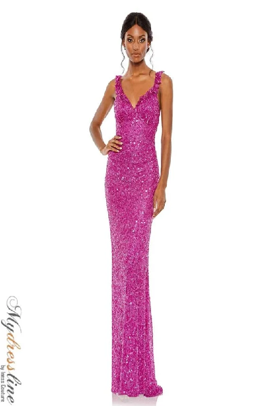 Formal dresses with pleated yokes and button - up fronts for a classic and refined lookMac Duggal 5674 Formal dresses with pleated yokes and button - up fronts for a classic and refined lookMac Duggal 5674