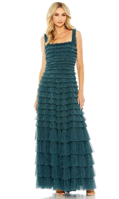 Prom dresses with cold - shoulder ruffled sleeves and floral prints for a romantic and fashionable styleMac Duggal 8046 - Square Ruffled Evening Gown Prom dresses with cold - shoulder ruffled sleeves and floral prints for a romantic and fashionable styleMac Duggal 8046 - Square Ruffled Evening Gown