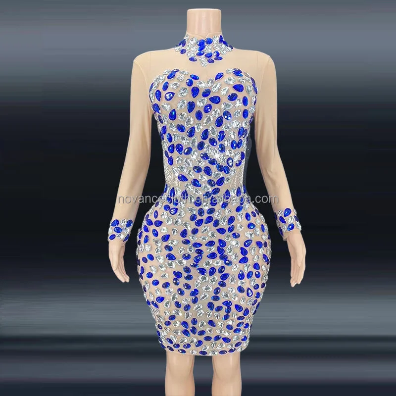 Long - train formal dresses in chiffon for a dramatic prom entranceNovance 2022 New Product Shining Silver Blue Diamond Crystal Club Dresses Evening Prom Cocktail Robes Pour La Mre De La Marie Long - train formal dresses in chiffon for a dramatic prom entranceNovance 2022 New Product Shining Silver Blue Diamond Crystal Club Dresses Evening Prom Cocktail Robes Pour La Mre De La Marie