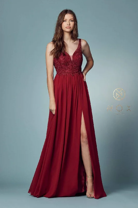 Formal dresses with tassel - adorned belts and tiered skirts for a stylish and festive formal eventNox Anabel - Y299 Sleeveless Beaded Lace Applique Bodice A-Line Gown Formal dresses with tassel - adorned belts and tiered skirts for a stylish and festive formal eventNox Anabel - Y299 Sleeveless Beaded Lace Applique Bodice A-Line Gown