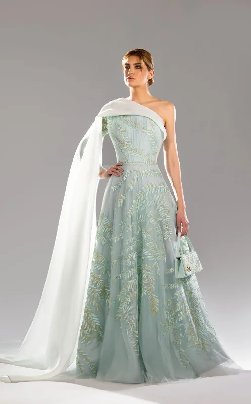 Prom dresses with lace - trimmed sleeves and empire - style waists for a flattering and vintage - inspired formal affairReverie Couture SS2485 Dress Prom dresses with lace - trimmed sleeves and empire - style waists for a flattering and vintage - inspired formal affairReverie Couture SS2485 Dress