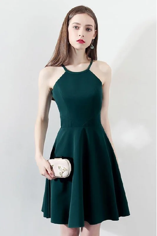 Long - length party dresses with a high - low hem for a trendy styleSlim Dark Green Aline Short Party Dress Homecoming Dresses Halter PD197 Long - length party dresses with a high - low hem for a trendy styleSlim Dark Green Aline Short Party Dress Homecoming Dresses Halter PD197