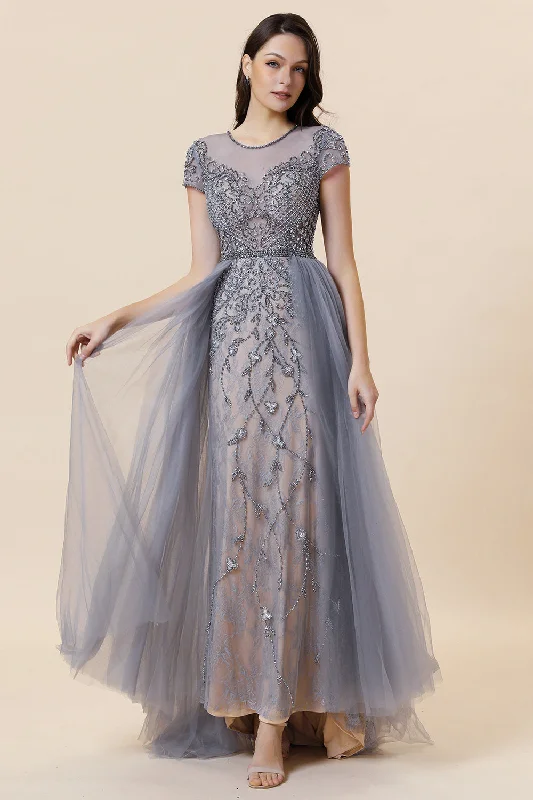 Retro - style party dresses inspired by the 1920s - 1980sSparkly Grey Beaded Long Formal Dress Retro - style party dresses inspired by the 1920s - 1980sSparkly Grey Beaded Long Formal Dress
