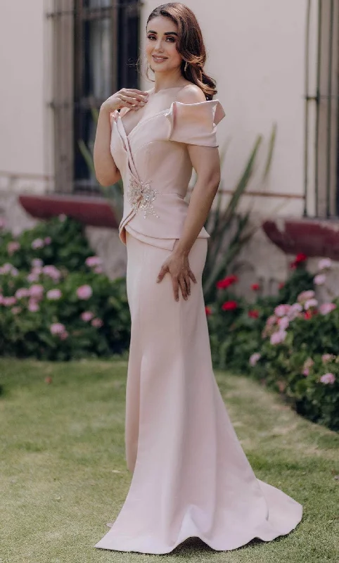 Prom dresses with cold - shoulder cutouts and satin bows for a trendy lookTerani Couture 232M1560 - Off-Shoulder Mermaid Prom Dress