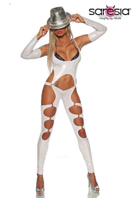 Neon Bodysuits to Stand Out at PartiesGogo Jumpsuit & Leg Warmers W/Cut Outs