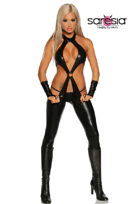 Mesh Bodysuits for a Bold and Edgy Fashion StatementWetlook, Cleverly Cut Overall Set