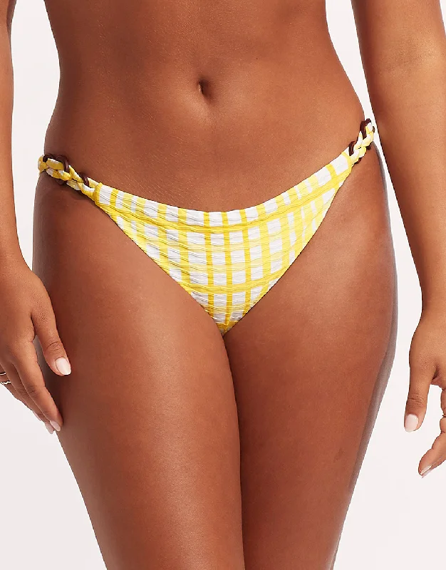 High - waisted bikini for a retro and tummy - flattering lookAmalfi Check Trim Hipster Bikini Pant - Lime Light High - waisted bikini for a retro and tummy - flattering lookAmalfi Check Trim Hipster Bikini Pant - Lime Light