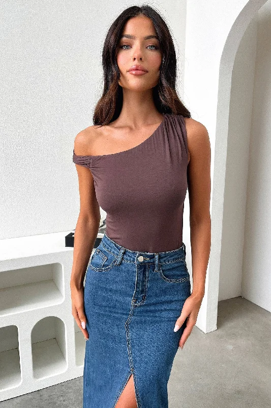 Button - Front Bodysuits with a Classic and Timeless AppealAspen Bodysuit - Brown