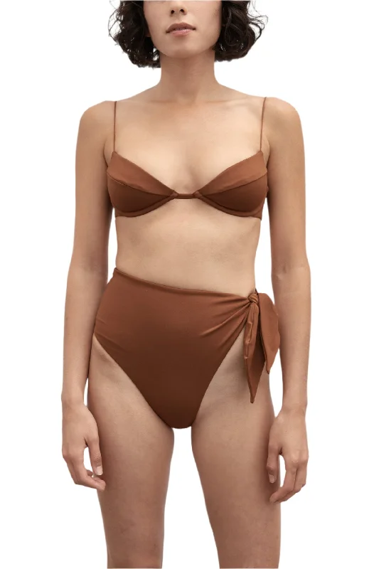 High - performance bikini with quick - drying fabric for active swimmersAsymmetrical Tie Bottom | Truffle High - performance bikini with quick - drying fabric for active swimmersAsymmetrical Tie Bottom | Truffle