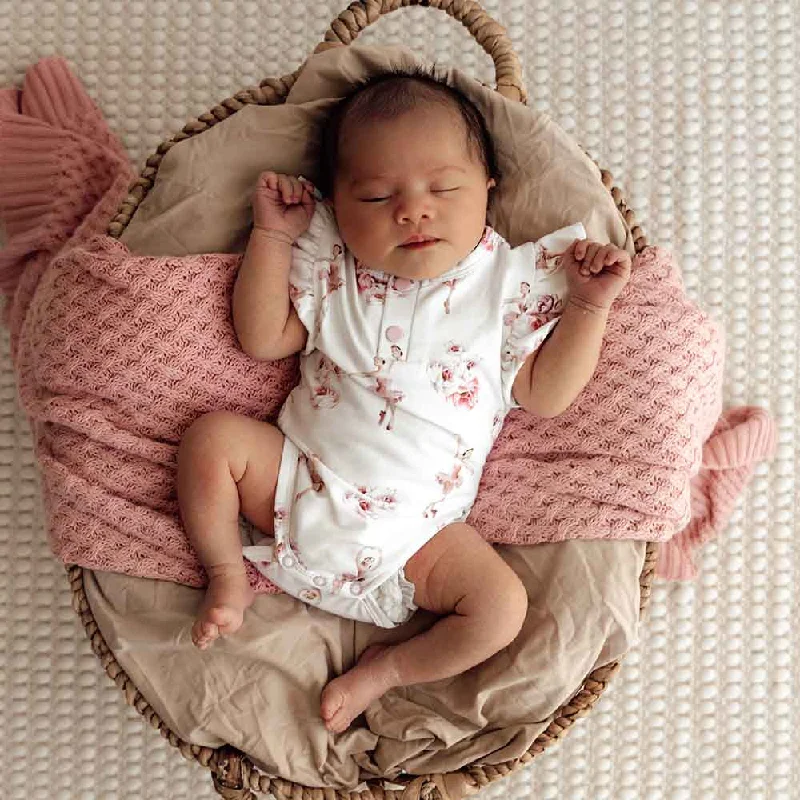 Crop Bodysuits to Pair with High - Waisted BottomsBallerina Short Sleeve Organic Bodysuit with Frill Crop Bodysuits to Pair with High - Waisted BottomsBallerina Short Sleeve Organic Bodysuit with Frill