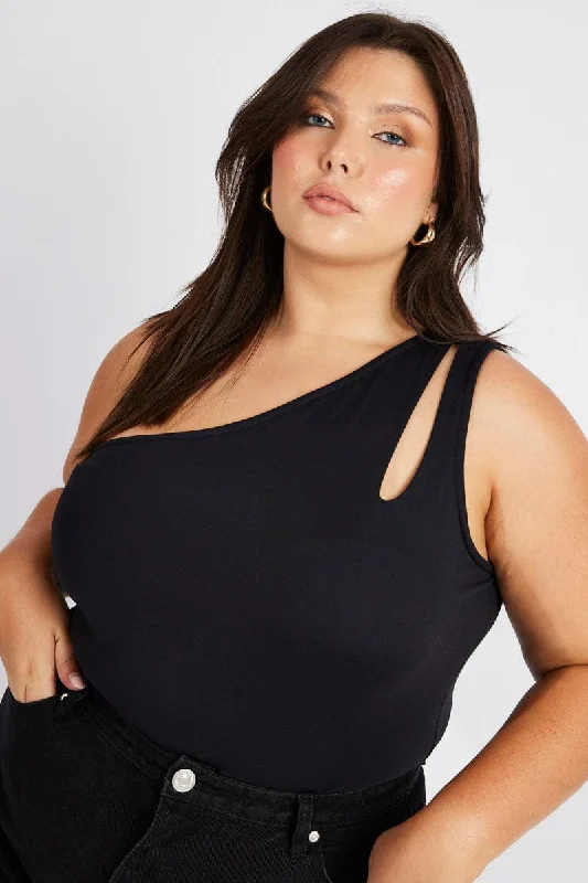 Mesh Bodysuits for a Bold and Edgy Fashion StatementBlack Bodysuit Cut Out One Shoulder Supersoft Mesh Bodysuits for a Bold and Edgy Fashion StatementBlack Bodysuit Cut Out One Shoulder Supersoft
