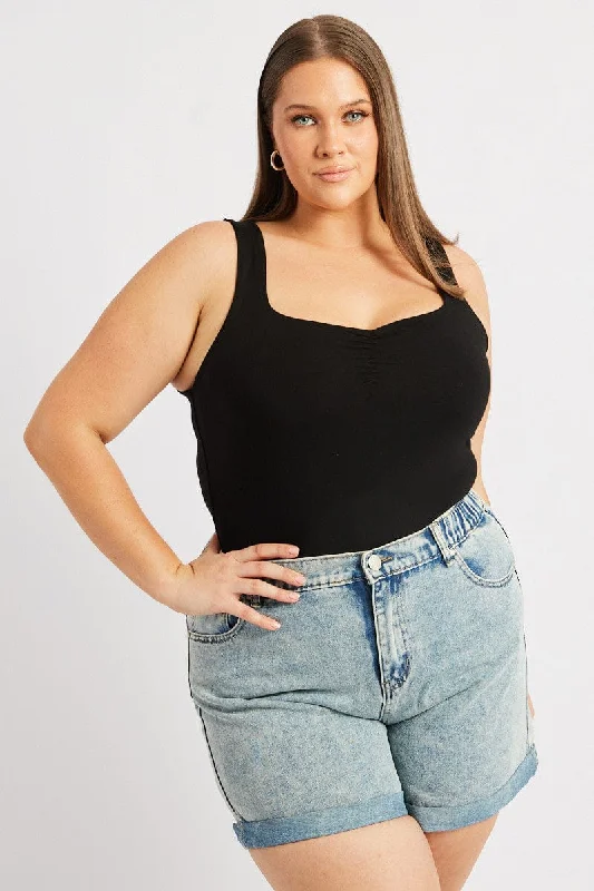 Thermal Bodysuits for Extra Warmth in WinterBlack Bodysuit Sleeveless Supersoft
