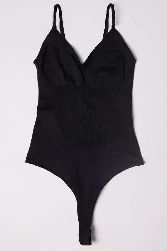 Cut - Out Bodysuits for a Trendy and Fashion - Forward StyleBlack Seamless Backless Sculpting Bodysuit Cut - Out Bodysuits for a Trendy and Fashion - Forward StyleBlack Seamless Backless Sculpting Bodysuit