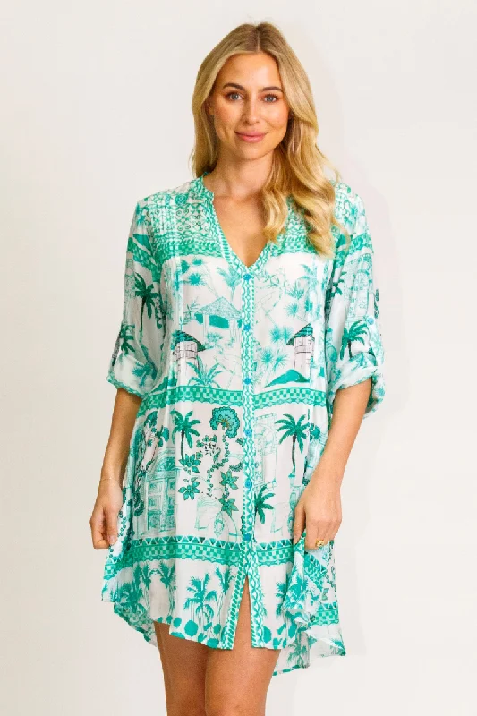 Poncho - style cover ups for a cozy and fashionable beach accessoryLula Life Moffat Long Sleeve Top Sea Green Poncho - style cover ups for a cozy and fashionable beach accessoryLula Life Moffat Long Sleeve Top Sea Green