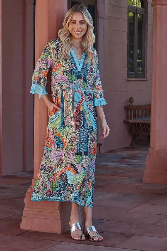 Maternity stretchy cover ups for pregnant beachgoersLula Life Mosaic Print Maxi Dress Maternity stretchy cover ups for pregnant beachgoersLula Life Mosaic Print Maxi Dress