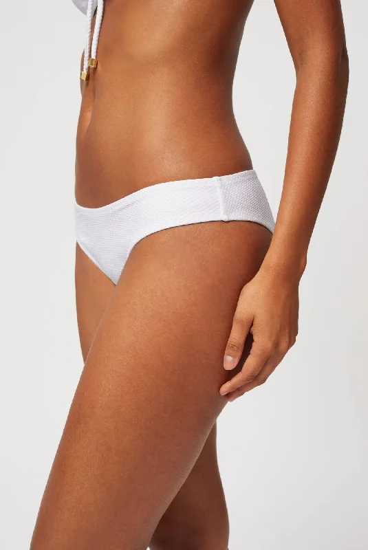 Long - line bikini top for added support and a fashionable lookWhite Hipster Bottom