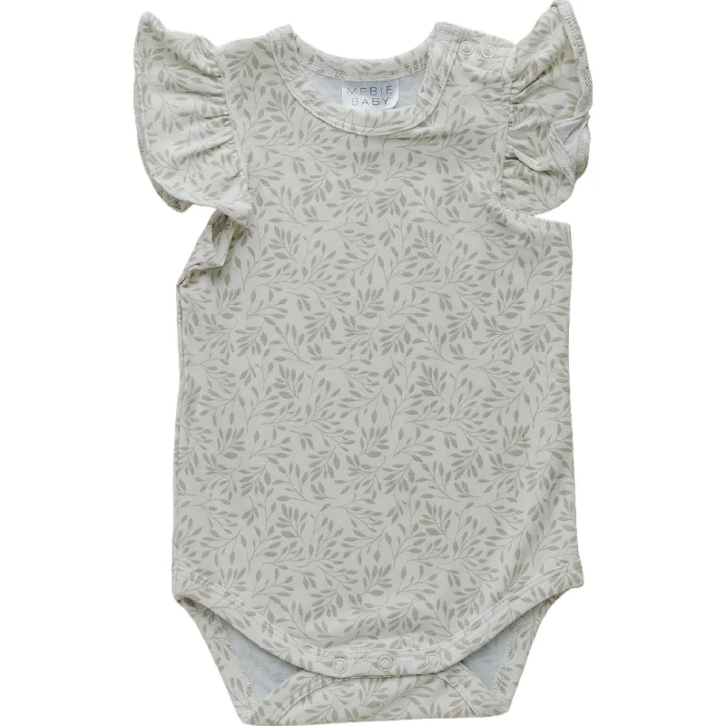 Crop Bodysuits to Pair with High - Waisted BottomsCream Vines Ruffle Sleeve Bodysuit Crop Bodysuits to Pair with High - Waisted BottomsCream Vines Ruffle Sleeve Bodysuit