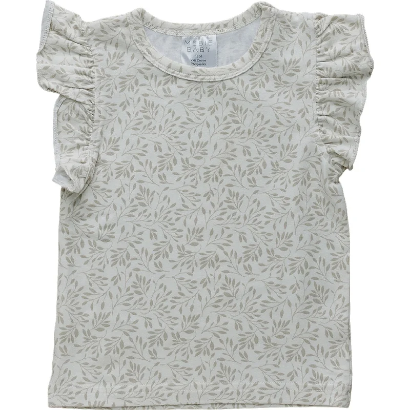 Convertible Straps Bodysuits for Multiple Styling OptionsCream Vines Ruffle Tee