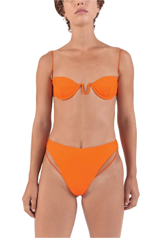 Maternity bikini for expecting mothers to enjoy the beach comfortablyFine Strap High Waist Bottom | Bright Orange Maternity bikini for expecting mothers to enjoy the beach comfortablyFine Strap High Waist Bottom | Bright Orange