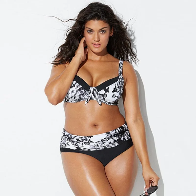 High - performance women swimwear with quick - drying fabric for active swimmersFloral Print High-Waist Bikini Set High - performance women swimwear with quick - drying fabric for active swimmersFloral Print High-Waist Bikini Set