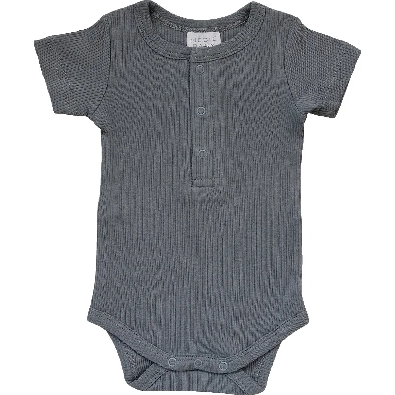 Convertible Straps Bodysuits for Multiple Styling OptionsGrey Organic Cotton Ribbed Snap Bodysuit
