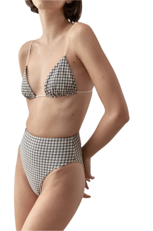 Monokini - style bikini with a unique one - piece - meets - bikini designHigh Waisted Bottom | Bijou Check