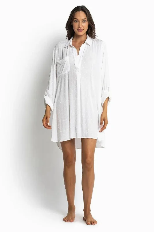 Animal - print cover ups for a bold and edgy beach styleSunseeker SS91787 Boho Painters Shirt White Animal - print cover ups for a bold and edgy beach styleSunseeker SS91787 Boho Painters Shirt White