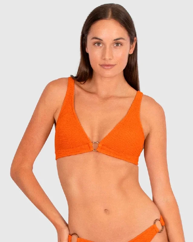 Women's Seersucker - Textured Swim Tops in Light Blue for a Preppy Beach AestheticIbiza Ring Front Bra Bikini Top Women's Seersucker - Textured Swim Tops in Light Blue for a Preppy Beach AestheticIbiza Ring Front Bra Bikini Top