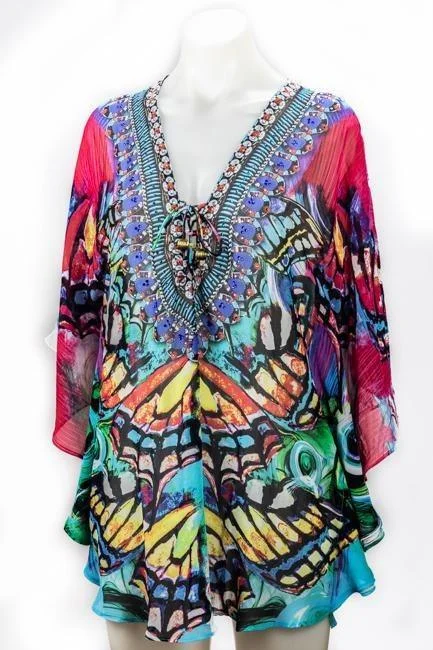 Anti - bacterial cover ups for a hygienic beachwear optionBilgola Floral Kaftan - KF54