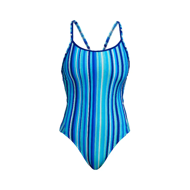 High - waisted women swimwear for a retro and flattering lookLane Lines | Ladies Diamond Back One Piece