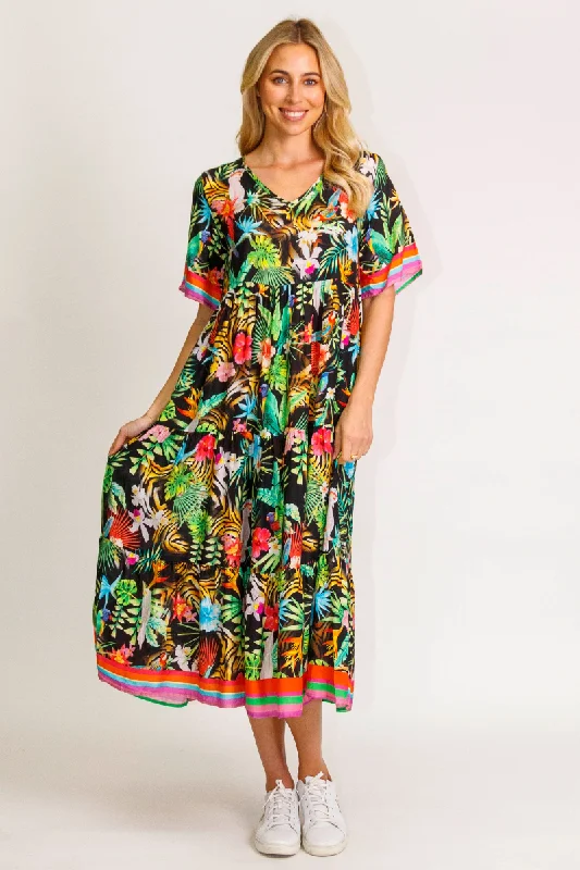 Mini - length cover ups for a more daring and youthful beach styleLula Life Bagara Midi Black Below the Knee Dress On Sale Mini - length cover ups for a more daring and youthful beach styleLula Life Bagara Midi Black Below the Knee Dress On Sale