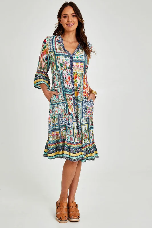 Women's sheer chiffon cover ups for beach partiesLula Life Crawford Midi Dress