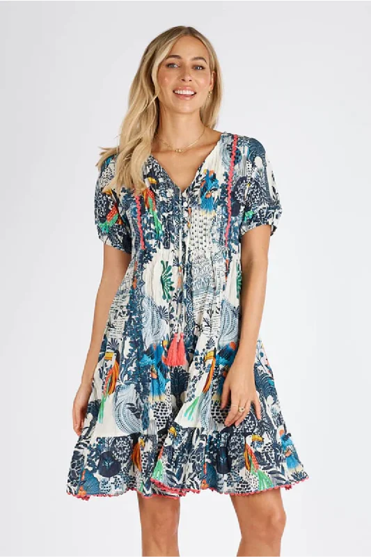Animal - print cover ups for a bold and edgy beach styleLula Life Rio Cotton Dress Navy Animal - print cover ups for a bold and edgy beach styleLula Life Rio Cotton Dress Navy