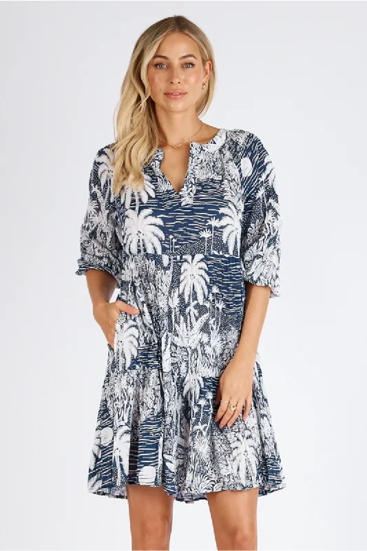 Romper - style cover ups for a trendy and functional beach optionLula Life Tahiti Dress Navy Romper - style cover ups for a trendy and functional beach optionLula Life Tahiti Dress Navy