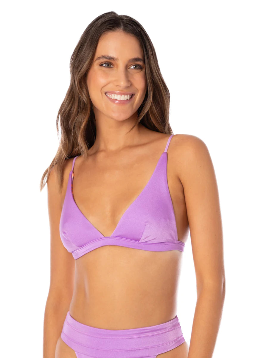 Convertible women swimwear that can be worn in multiple styles for versatilityMaaji Metallic Lilac Ivy Fixed Triangle Bikini Top Convertible women swimwear that can be worn in multiple styles for versatilityMaaji Metallic Lilac Ivy Fixed Triangle Bikini Top