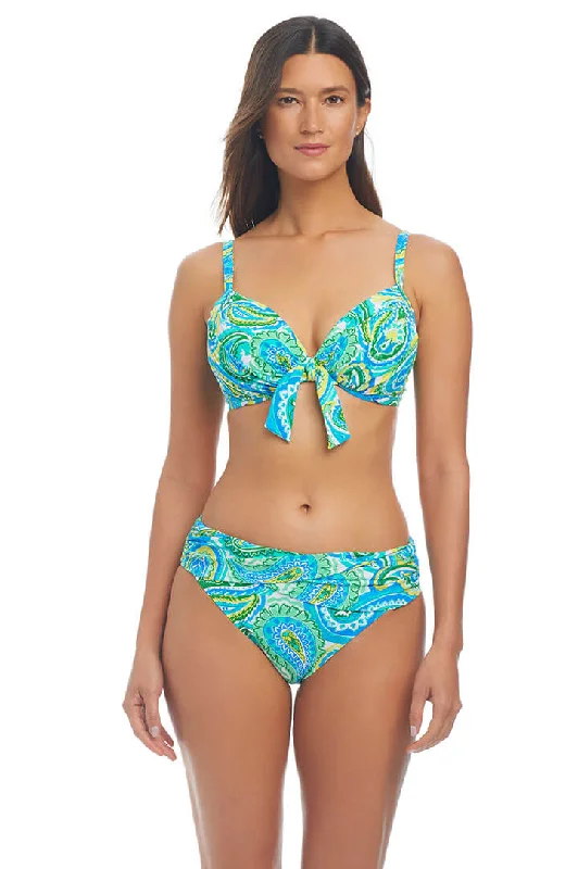 Plus Size Women's Ruffled Bikini Tops in Floral Print for a Feminine Beach LookMore Is More Tie-Front Bandeau Bikini Top Plus Size Women's Ruffled Bikini Tops in Floral Print for a Feminine Beach LookMore Is More Tie-Front Bandeau Bikini Top