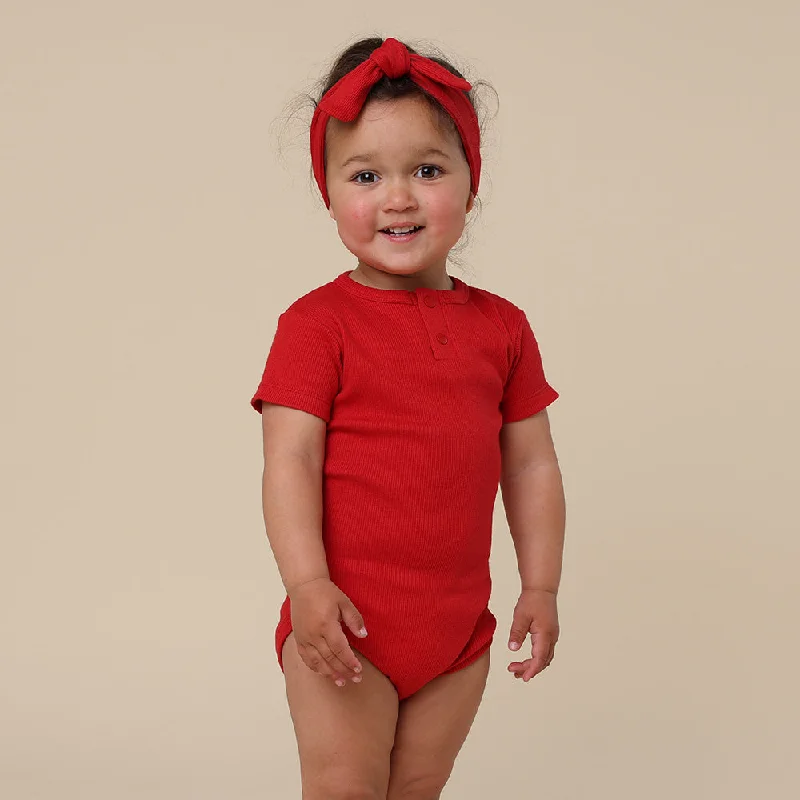 Neon Bodysuits to Stand Out at PartiesRed Short Sleeve Organic Bodysuit