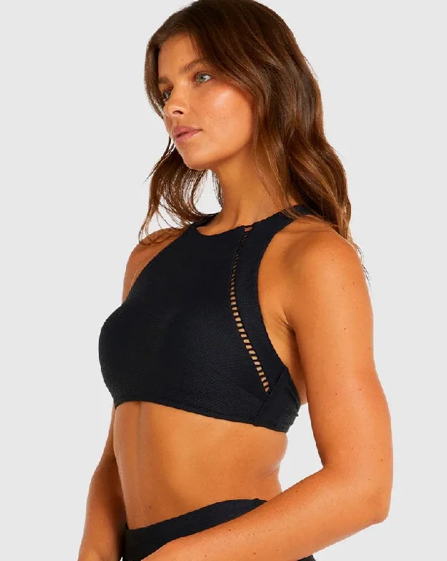 Women's Crochet - Trimmed Swim Tops in White for a Boho - Inspired Beach OutfitRococco High Neck Bikini Top Women's Crochet - Trimmed Swim Tops in White for a Boho - Inspired Beach OutfitRococco High Neck Bikini Top