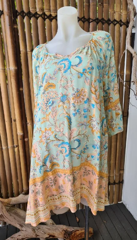 Round - neck cover ups for a classic and simple lookStyle Fashion 66A-121 Floral Cotton Dress Round - neck cover ups for a classic and simple lookStyle Fashion 66A-121 Floral Cotton Dress
