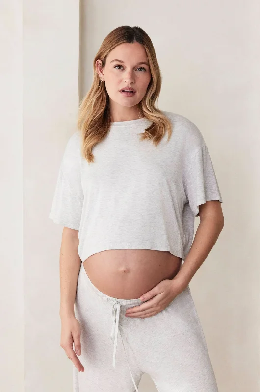 Cut - Out Bodysuits for a Trendy and Fashion - Forward StyleThe Cloud Crop Tee