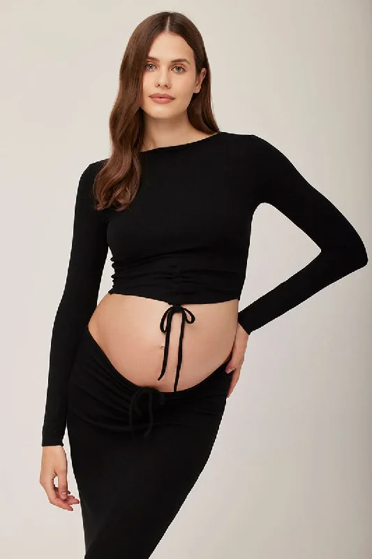 High - Neck Bodysuits for a Modest and Sophisticated LookSoft Rib Long Sleeve Top