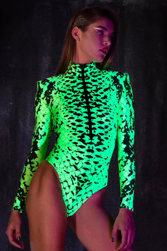 High - Neck Bodysuits for a Modest and Sophisticated LookUV Reptile Serious Bodysuit High - Neck Bodysuits for a Modest and Sophisticated LookUV Reptile Serious Bodysuit