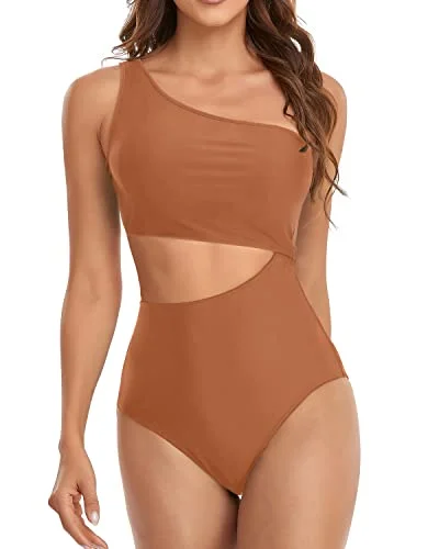 Plus Size Women's Ruffled Hem One - Pieces in Pink for a Feminine and Flirty Summer OutfitWomen's Deep Cutout One Piece Waisted Swimsuit Cutout Swimwear Monokini-Brown Plus Size Women's Ruffled Hem One - Pieces in Pink for a Feminine and Flirty Summer OutfitWomen's Deep Cutout One Piece Waisted Swimsuit Cutout Swimwear Monokini-Brown